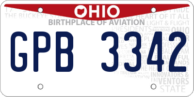 OH license plate GPB3342