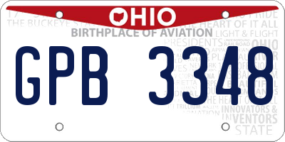 OH license plate GPB3348