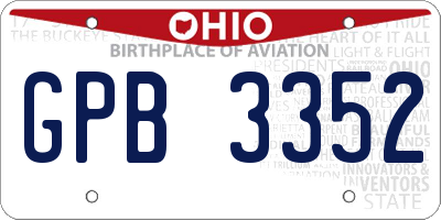 OH license plate GPB3352