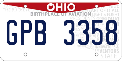 OH license plate GPB3358
