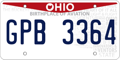 OH license plate GPB3364