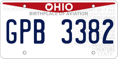 OH license plate GPB3382