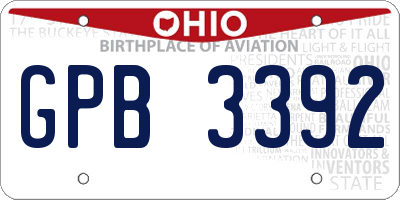 OH license plate GPB3392