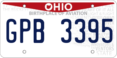 OH license plate GPB3395