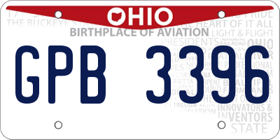 OH license plate GPB3396