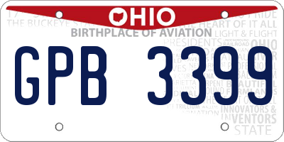 OH license plate GPB3399