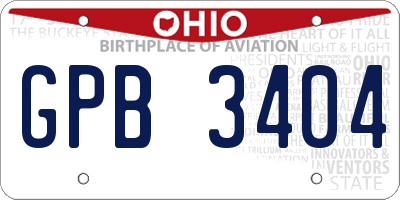 OH license plate GPB3404