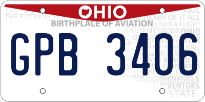 OH license plate GPB3406