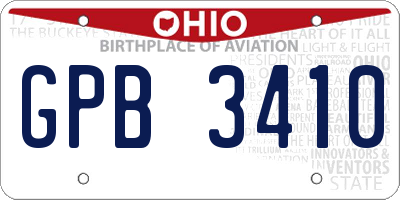 OH license plate GPB3410