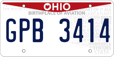 OH license plate GPB3414