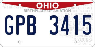OH license plate GPB3415