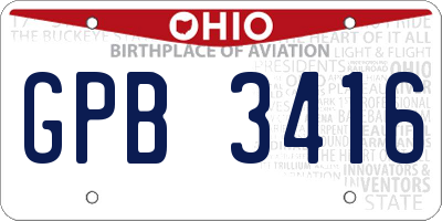 OH license plate GPB3416