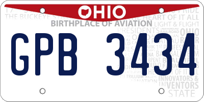 OH license plate GPB3434