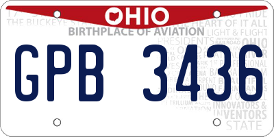 OH license plate GPB3436