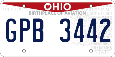 OH license plate GPB3442