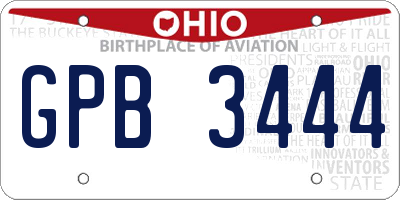 OH license plate GPB3444