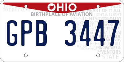 OH license plate GPB3447