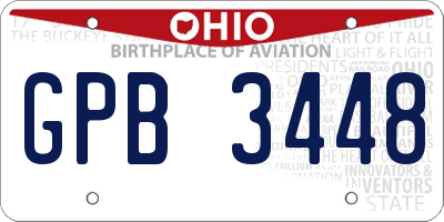 OH license plate GPB3448