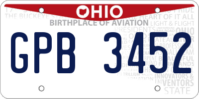 OH license plate GPB3452