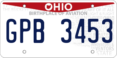 OH license plate GPB3453