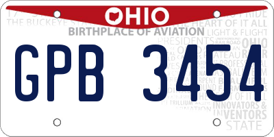 OH license plate GPB3454