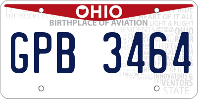 OH license plate GPB3464