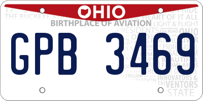 OH license plate GPB3469