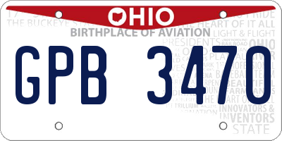 OH license plate GPB3470