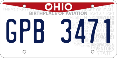 OH license plate GPB3471