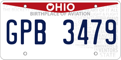 OH license plate GPB3479