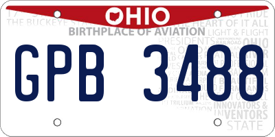OH license plate GPB3488