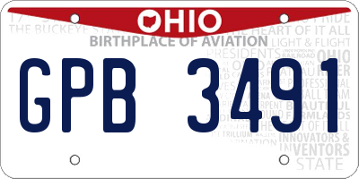 OH license plate GPB3491