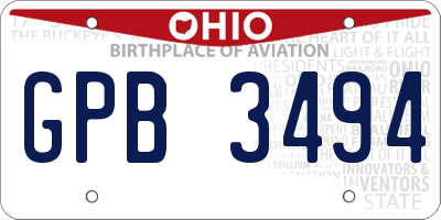 OH license plate GPB3494