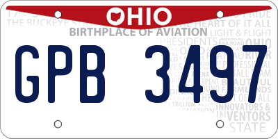OH license plate GPB3497