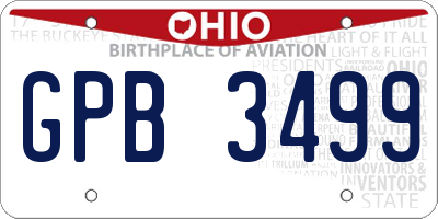 OH license plate GPB3499