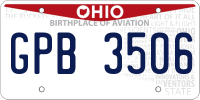 OH license plate GPB3506