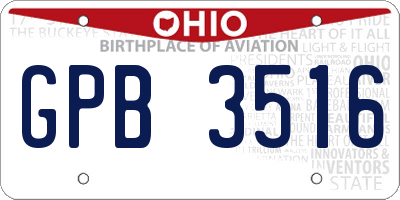 OH license plate GPB3516
