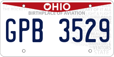 OH license plate GPB3529