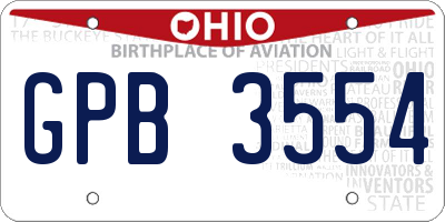 OH license plate GPB3554