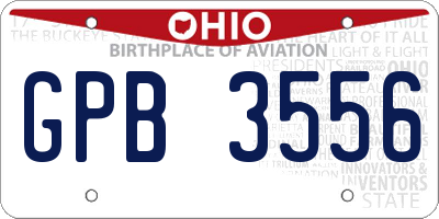 OH license plate GPB3556