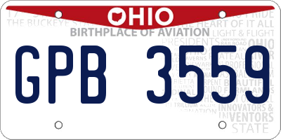 OH license plate GPB3559