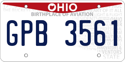 OH license plate GPB3561