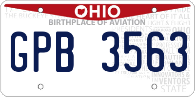 OH license plate GPB3563