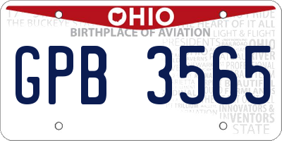 OH license plate GPB3565