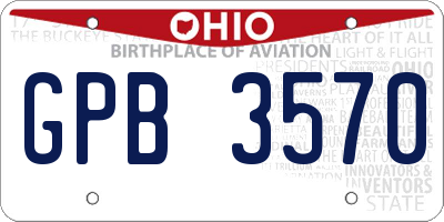 OH license plate GPB3570