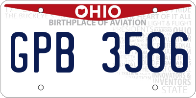 OH license plate GPB3586