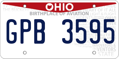 OH license plate GPB3595