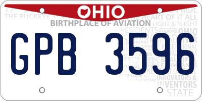 OH license plate GPB3596