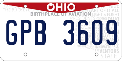 OH license plate GPB3609