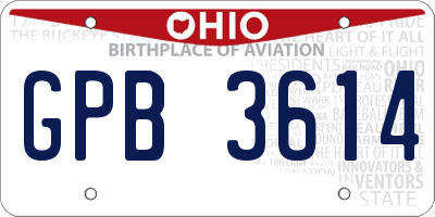 OH license plate GPB3614